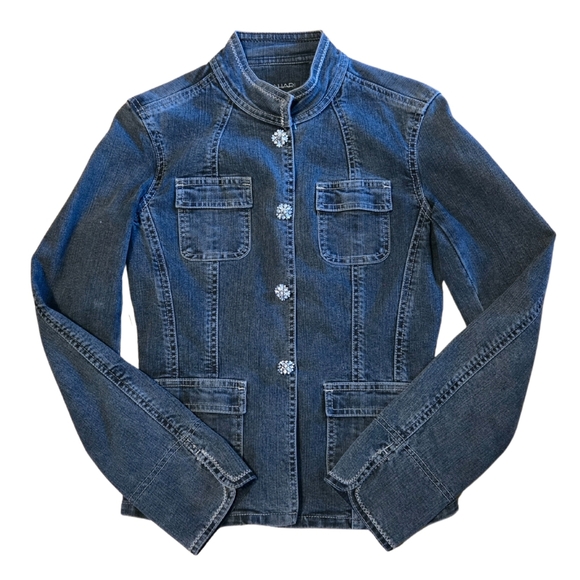 Tahari Denim Jacket Size XS Vintage Jean Chore Jacket - Picture 1 of 10